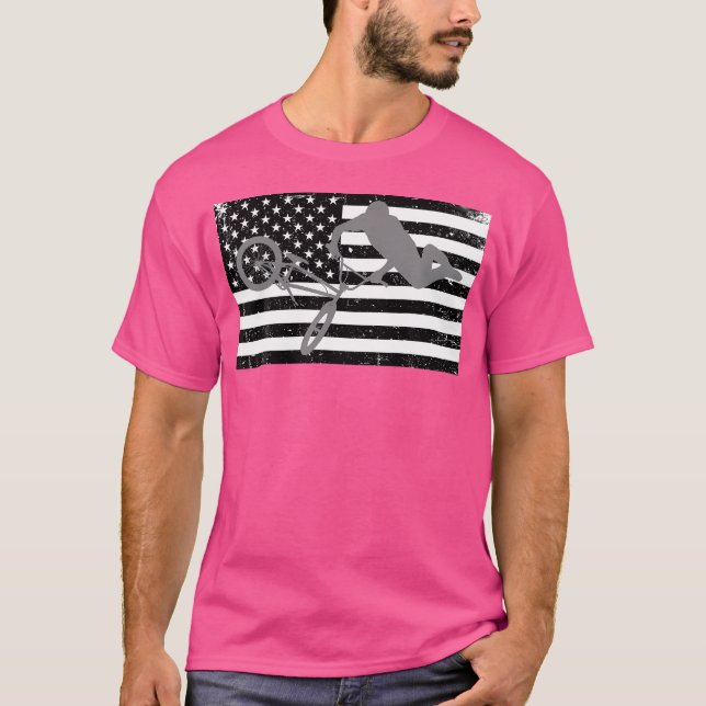 Distressed American Flag Bmx T-Shirt (Front)