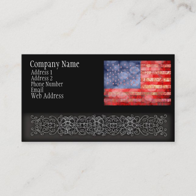 Distressed American Flag Business Card (Front)