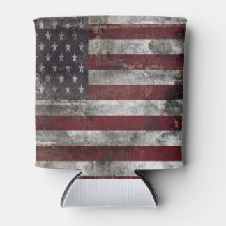 Distressed American Flag Can Cooler