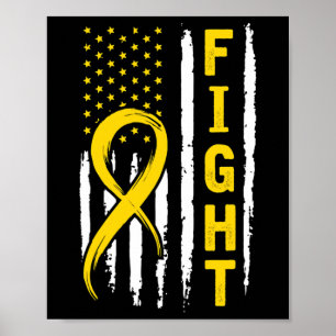 Distressed American Flag Childhood Cancer Awarenes Poster