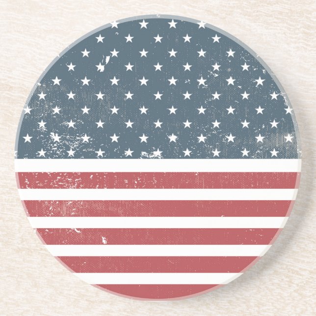 distressed american flag coaster (Front)