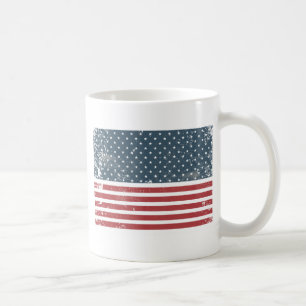 distressed american flag coffee mug
