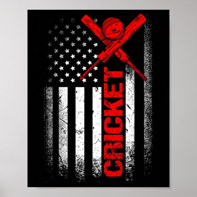 Distressed American Flag Cricket  Poster (Front)