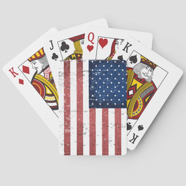 Distressed American Flag Deck Of Playing Cards (Back)