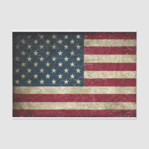 Distressed American Flag Decoupage Paper 