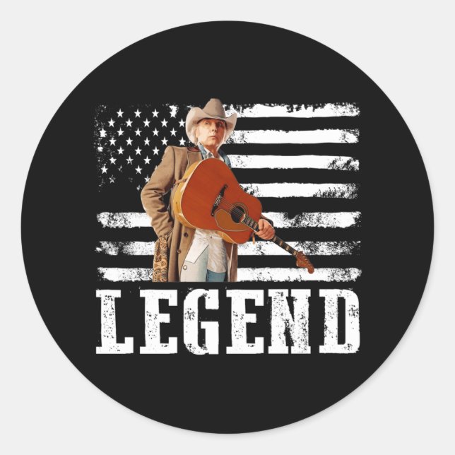 Distressed American Flag Dwight Yoakam Singer.png Classic Round Sticker (Front)