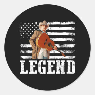 Distressed American Flag Dwight Yoakam Singer.png Classic Round Sticker