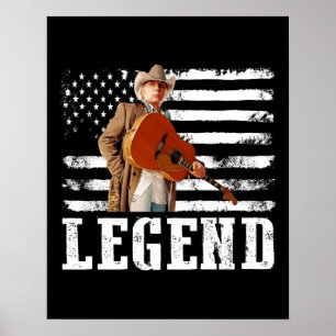 Distressed American Flag Dwight Yoakam Singer.png Poster
