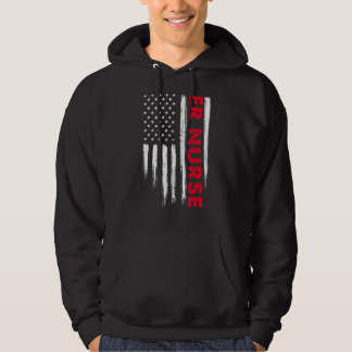 Distressed American Flag Er Nurse Stethoscope Nurs Hoodie