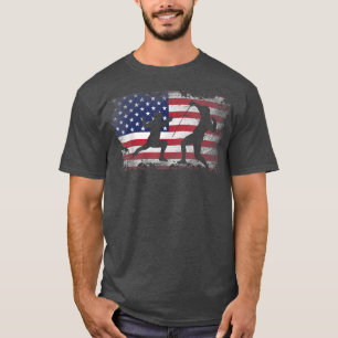 Distressed American Flag Fencing USA Patriotic Gif T-Shirt
