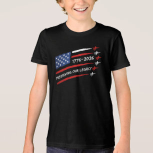 Distressed American Flag & Fighter Jets 1776-2026 Tri-Blend Shirt
