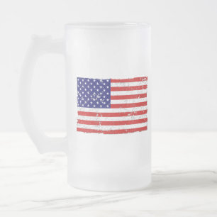 Distressed American Flag Glass Mug