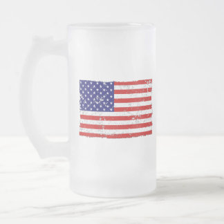 Distressed American Flag Glass Mug