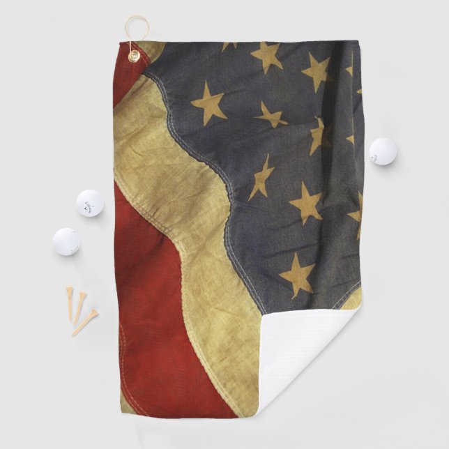 Distressed American Flag Golf Towel (InSitu)