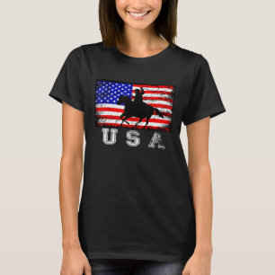 Distressed American Flag Horse 5 T-Shirt