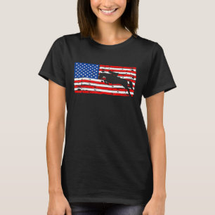 Distressed American Flag Horseback Riding Horse Jo T-Shirt