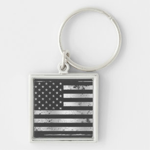 Distressed American Flag II Key Chain