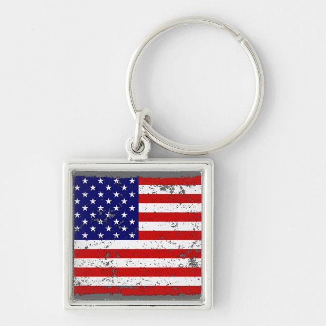 Distressed American Flag Key Chain (Front)