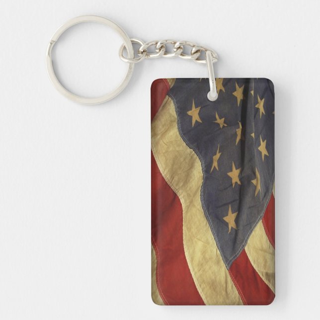 Distressed American Flag Key Ring (Front)