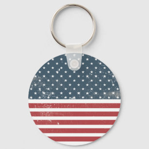 distressed american flag key ring
