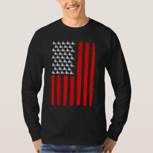 Distressed American Flag Motocross Patriotic 4th O T-Shirt
