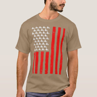 Distressed American Flag Motocross Patriotic 4th O T-Shirt