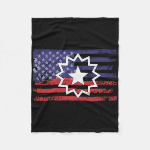 Distressed American Flag Of Juneteenth Red White B Fleece Blanket