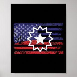 Distressed American Flag Of Juneteenth Red White B Poster