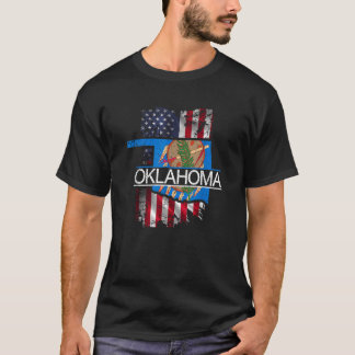 Distressed American Flag Oklahoma T-Shirt