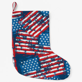 Distressed American Flag Painted Pattern Small Christmas Stocking