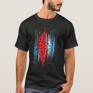 Distressed American Flag Patriot Labour Day I Love T-Shirt