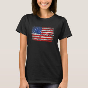 Distressed American Flag Patriotic America Us 4th T-Shirt