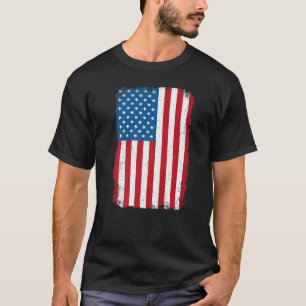 Distressed American Flag Patriotic America Us 4th  T-Shirt