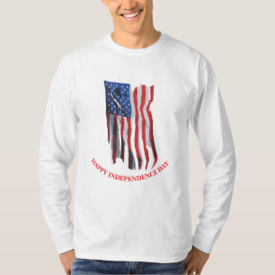 Distressed American Flag Patriotic Custom Men's T-Shirt