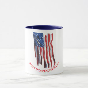 Distressed American Flag Patriotic Custom Mug