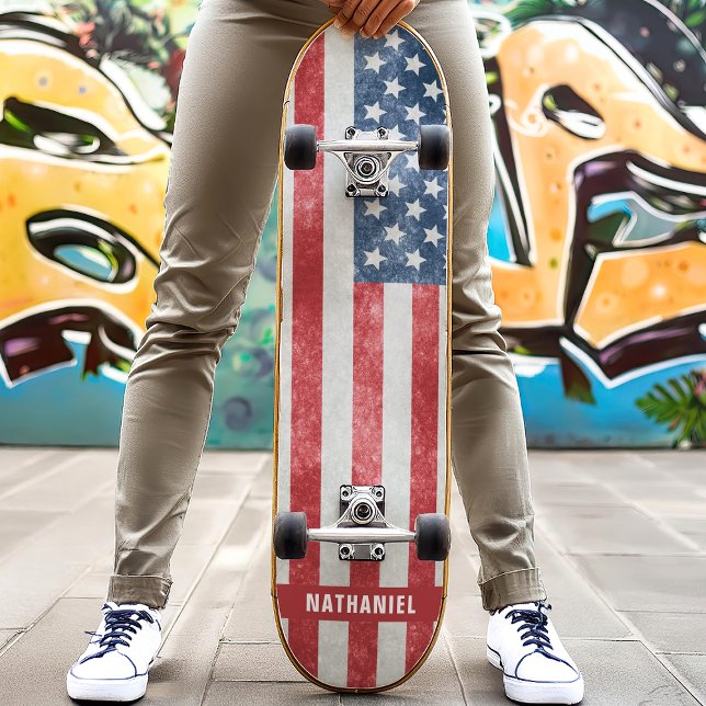 Distressed American Flag Patriotic Skateboard (Creator Uploaded)