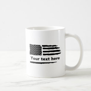 Distressed American Flag - Personalised - Custom Coffee Mug
