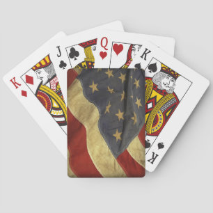 Distressed American Flag Playing Cards
