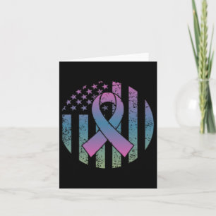 Distressed American Flag Pocket Metastatic Breast Card