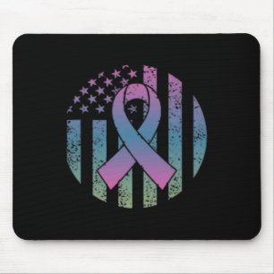 Distressed American Flag Pocket Metastatic Breast Mouse Mat