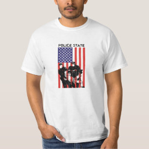 Distressed American Flag Police State T-Shirt