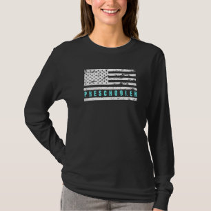Distressed American Flag Proud Patriotic Preschool T-Shirt