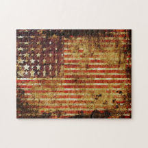 Distressed American Flag Puzzle