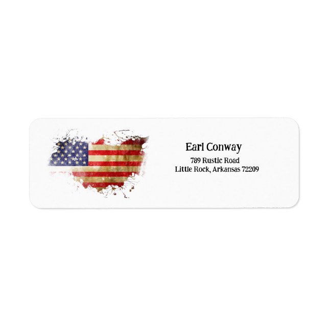 Distressed American Flag Return Address (Front)