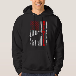 Distressed American Flag Rottweiler Dog Lover Hoodie