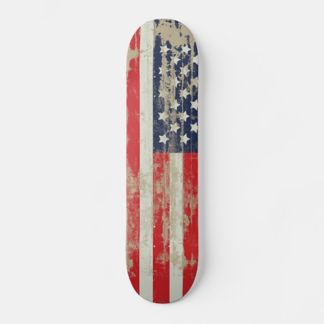 Distressed American Flag Skateboard (Front)