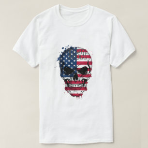 Distressed American Flag Skull T-Shirt