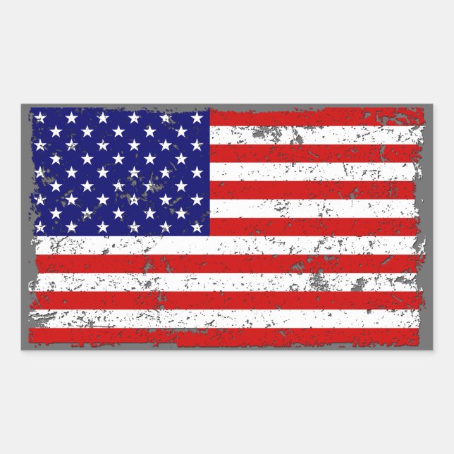 Distressed American Flag Sticker (Front)
