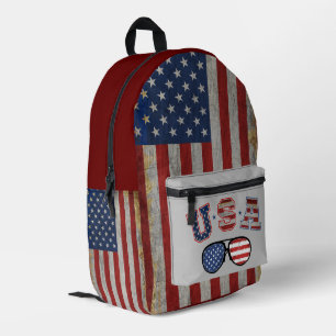 Distressed American Flag Sunglasses Patriotic Printed Backpack