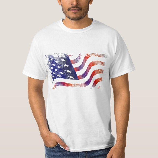 Distressed American Flag T-shirt (Front)
